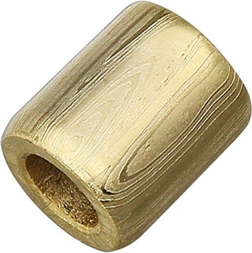 Grindworx Damascus Steel Bead, Straight Barrel, Gold