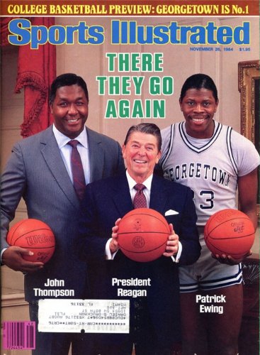 Patrick Ewing, John Thompson & Ronald Reagan Unsinged Sports Illustrated Magazine - November 26, 198