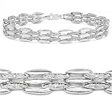 0.22 Carat Genuine White Diamond Silver Bracelet