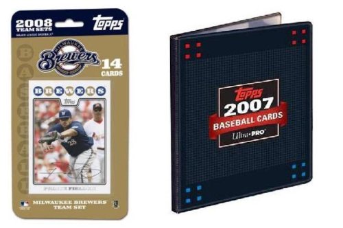 2008 Topps MLB Team Sets with Topps 3 Ring Album and 3 Topps MLB Packs - Milwaukee Brewers