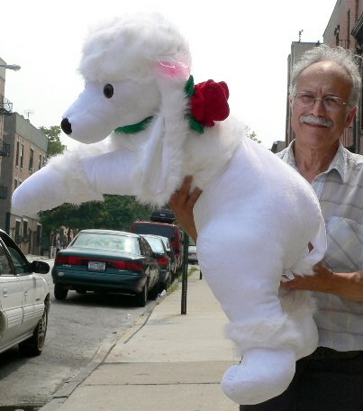 51IxwJdMYFL GIANT 38 STUFFED WHITE POODLE WITH ROSE   SQUISHY SOFT GIFT OF LOVE