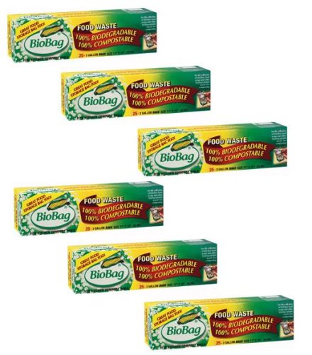 Childrens Toyshop  Kitchen & Housewares : BioBag Biodegradable Recyclable 3 Gallon Trash Waste Bags (Pack of 6 -- 150 bags)