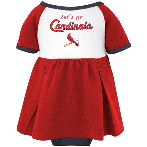 Majestic St. Louis Cardinals Infant Girls Tri-Color Creeper Dress (3-6 Months)