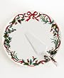 Martha Stewart Holiday Garden Christmas Cake Tray & Serving Knife Set