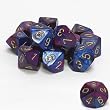 Gemini Blue and Purple with Gold d10