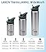 Laken Thermo Vacuum Insulated Stainless Steel Water Bottle with Jannu Straw Sport Cap, Wide Opening, Leak Free, 25 oz, Blue