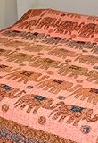 Indian Bedspread Classic Cotton Home Furnishing Adorn with Elephant Patch & ....