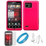 Hot Pink Premium Soft Silicone Skin Cover for Verizon Wireless Droid Bionic ....