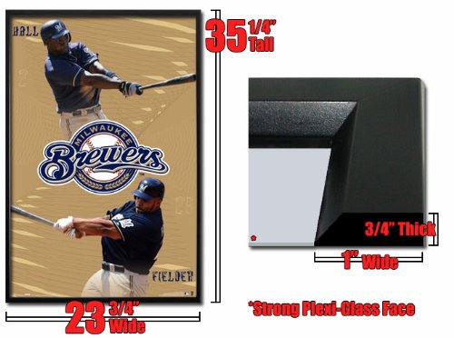 Framed Milwaukee Brewers Poster Fielder Hall Fr4216