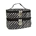 FUNOC Womens Toiletry Bag Dot Pattern Double Layer Makeup Bag