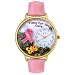 Whimsical Watches Women's Time for the Cure Pink Leather Watch #G1110001