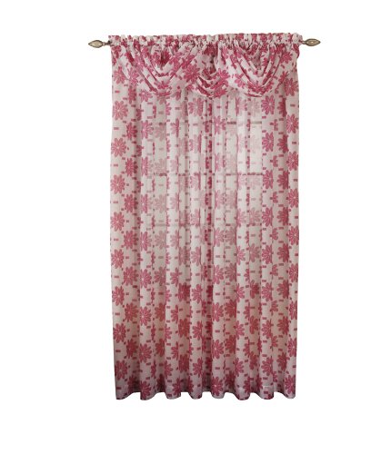 firefend Batiste Semi Sheer Panel, 56-Inches-by-63-Inches, Lannigan Flamingo on White Ground