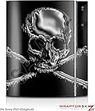Sony PS3 Skin Chrome Skull on Black