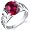 Checkerboard Cut 3.50 carats Ruby Solitiare Ring in Sterling Silver Rhodium Finish Size 5, Available in Sizes 5 thru 9