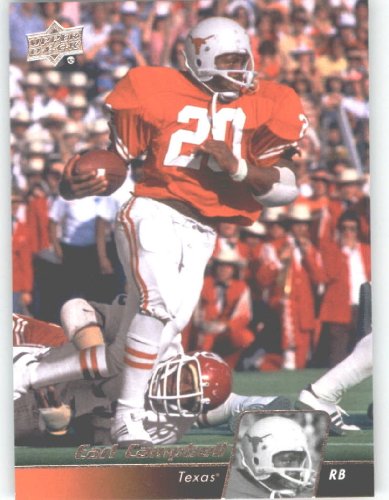 2011 Upper Deck Football Trading Card # 35 Earl Campbell - Texas Longhorns / Houston Oilers - NFL Legend in the College Uniform!