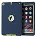 TOPSKY Compatible with iPad Air 2 Case (2015 Release) Resistant Three Layer Defender Protective Case Cover for Apple iPad Air 2 2015 Model, Navy Blue/Lemony Yellow