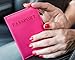 Passport Cover, Case, Holder for Travel, Animal Friendly Leather, 10 Colors - Fuschia