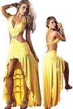 Sexy Long Yellow Dress - Latin Salsa Style