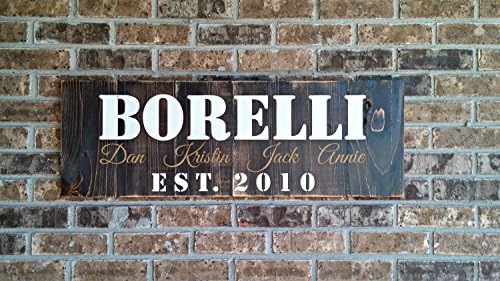 Last Name Sign with Established Date and First Names