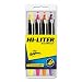 HI-LITER SmearSafe Fluorescent Highlighter, Chisel Tip, Orange/Pink/Purple/Yellow, 4 per Set (49349)