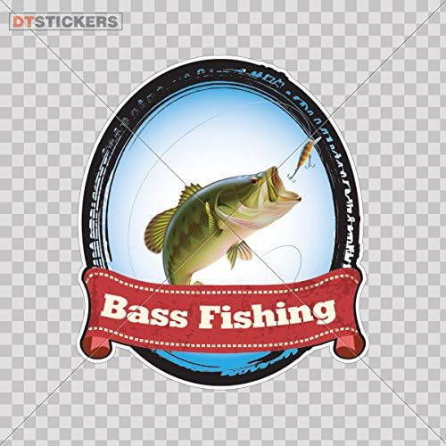 Decal Vinyl Bass Fishing Fish Boat Mac Book Mobi Car window jet ski istria tourism buzz nature (14 X 12,2 Inches) Fully Waterproof Printed vinyl sticker