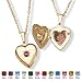 PalmBeach Jewelry Goldtone Birthstones Simulated Heart Locket- October- Simulated Rose Zircon