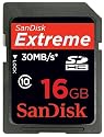 SanDisk 16GB Extreme - SDHC Class 10 High Performance memory card (SDSDX3-016G-P31, Retail Packaging) - NEW 30MB/s version