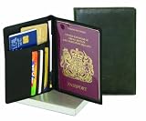 Genuine Leather Passport Wallet - Black