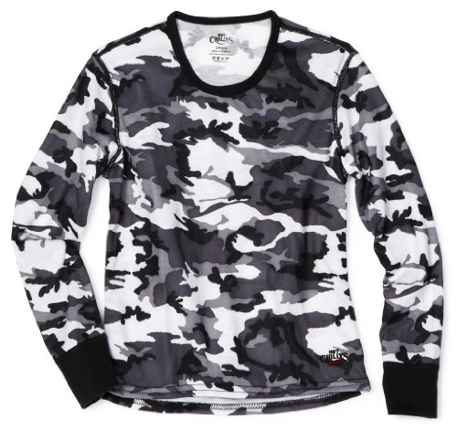 Hot Chillys Unisex Child Midwt Prt Banded Crew,Storm,Large