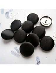 Art and Craft Supply: Nakpunar Black Satin Buttons (3/4") - Nakpunar