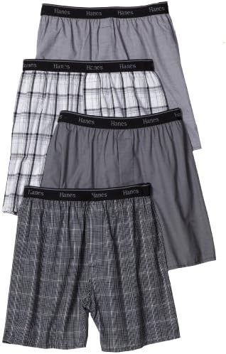 Hanes Men's 4-Pack Classic Comfort Flex Waistband Woven Boxers Underwear