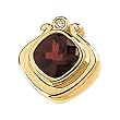 14K Yellow Gold Mozambique Garnet and Diamond Pendant
