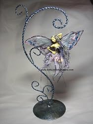 Fairy Ornaments Blue Fairy Figurine on Glass Ball