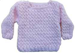 Handmade Baby's First Sweater - Candy Pink (100% Knitted By Hand)