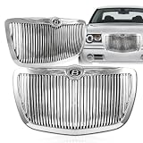 2005 - 2010 Chrysler 300 300C Chrome Front Vertical Hood Bumper Grille w  Iced Out B... by RS Type