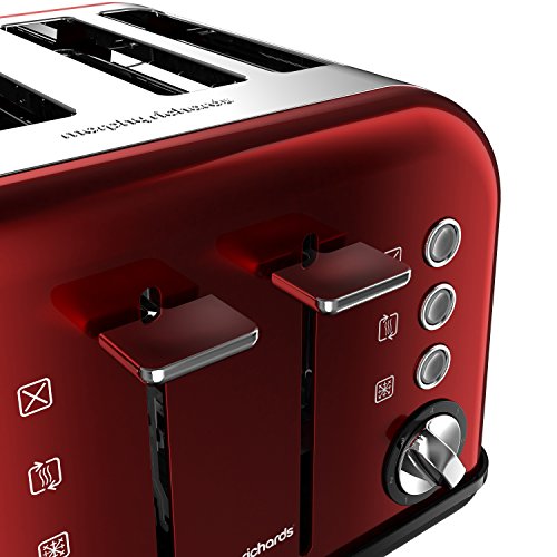 Morphy Richards Accents Toaster, 1800 Watt, Red The British Kitchen