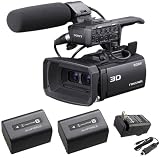 Sony HXR-NX3D1 NXCAM 3D Compact Camcorder + (2Pcs)Original Sony NP-FV100 Rechargeable Battery Pack (3900mAh, 8.4V) Power Kit