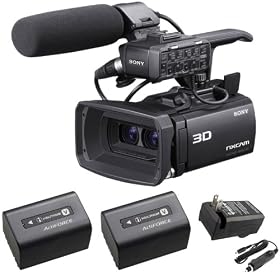 Sony HXR-NX3D1 NXCAM 3D Compact Camcorder + (2Pcs)Original Sony NP-FV100 Rechargeable Battery Pack (3900mAh, 8.4V) Power Kit