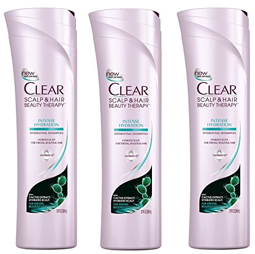 Clear Scalp and Hair Intense Hydration Nourishing Shampoo, 12.9 Ounce (Pack of 3)