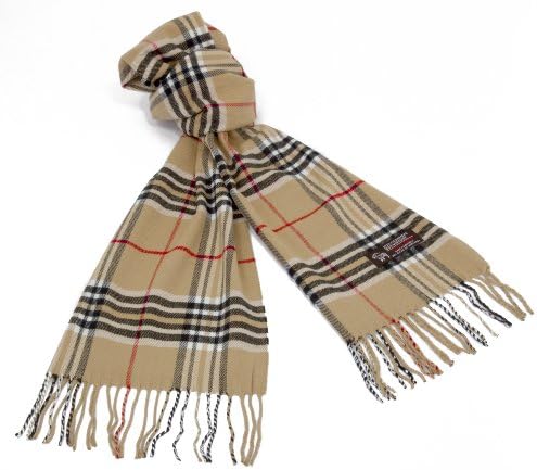 Ornella Venturi Firenze Womens Cashmere Viscose Classic Camel Checkered Scarf