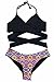 Cupshe Fashion Women's Solid Color Top Printing Bottom Halter Bikini Set