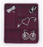 Velvet Jewelry Tray - Stacking 5 Compartment (Burgundy) (1.5