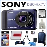 Sony Cyber-Shot DSC-HX7V/L 16.2 MP with 10x Optical Zoom in Blue + 16GB Accessory Kit