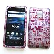 LG G2x (T-Mobile) Rubberized Snap On Protector Hard Case "Love Love Love" Design