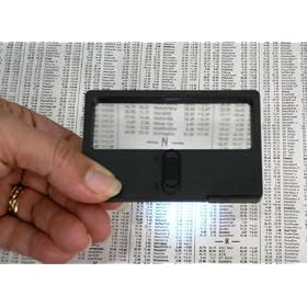 Credit Card Lighted LED Magnifier - See Print at 300%