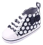 C-Princessベビー ファーストシューズ スニーカー 歩行靴 子供用 キッズ 赤ちゃん 新生児 女の子 かわいい ドット柄 出産お祝い (11cm, 2ブラック)