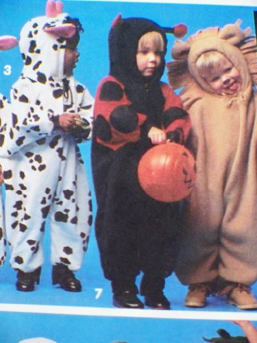 1993 Simplicity Halloween Costume Sewing Pattern 8582. Baby/Toddler/Children's Sizes 1/2; 1; 2; 3; 4 Bunny/rabbit; Cow; Ladybug; Lion; Pumpkin; etc Costumes