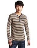 (コーエン)COEN ボーダーワッフルヘンリーネックカットソー 79 Navy S