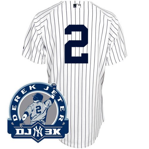 New York Yankees Authentic Derek Jeter Home Jersey w/3000 Hits Patch