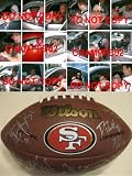 2011 SAN FRANCISCO 49ERS,TEAM,SIGNED,AUTOGRAPHED,NFL LOGO FOOTBALL WITH PROOF + COA,JIM HARBAUGH,PATRICK WILLIS,FRANK GORE,VERNON DAVIS,ALEX SMITH PLUS MORE TOTAL OF 31